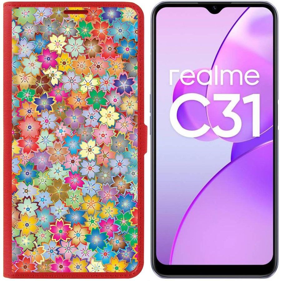 Чехол-книжка Eco Book для Realme C31 Цветочный паттерн 4