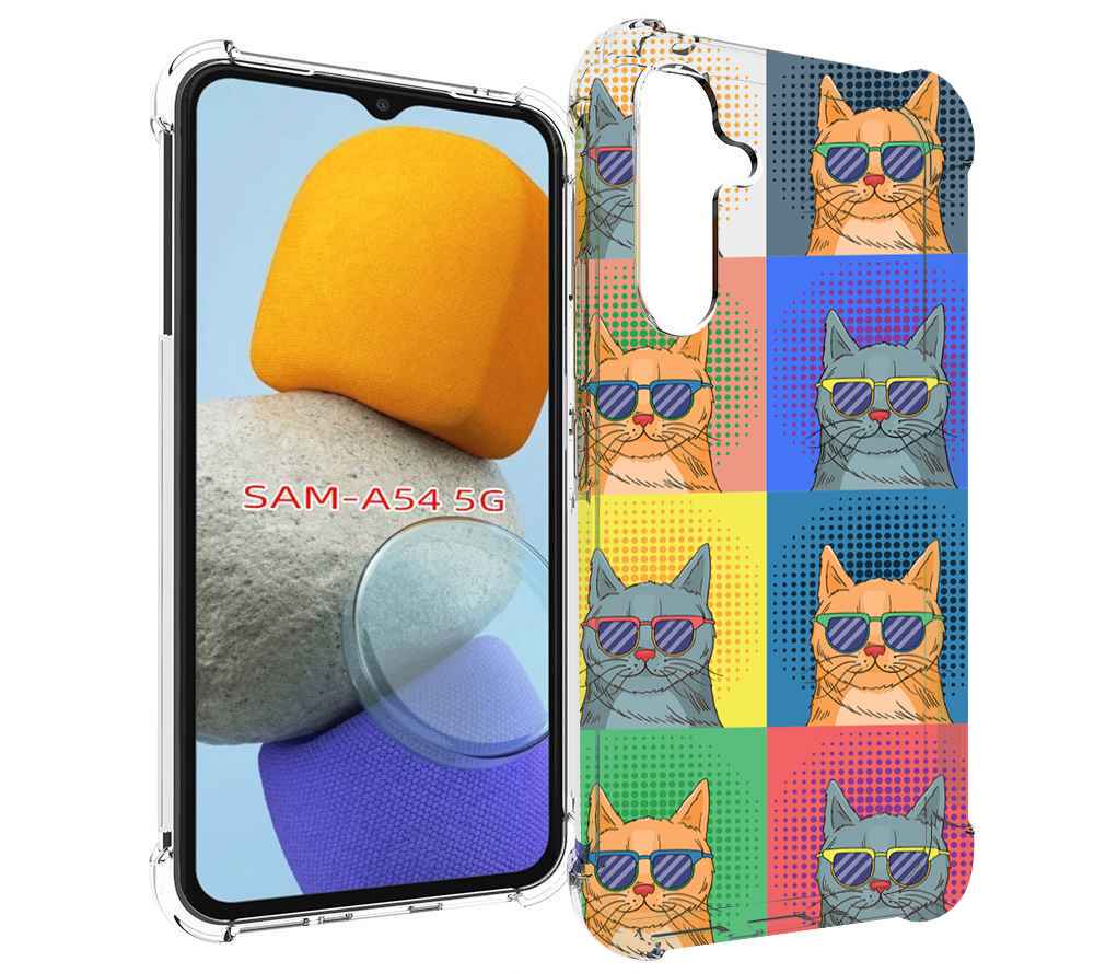 

Чехол MyPads разноцветные-коты для Samsung Galaxy A54, Tocco