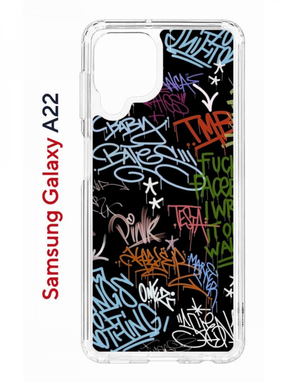 Чехол на Samsung A22/M22/M32 с принтом Kruche Print Граффити, противоударный бампер