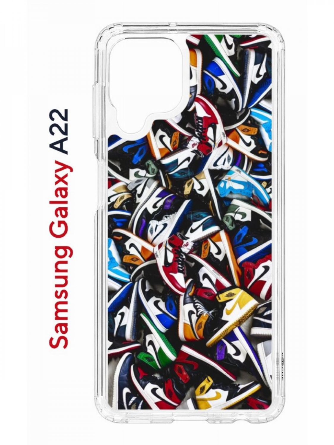 фото Чехол на samsung a22/m22/m32 kruche print кроссовки nike air, противоударный бампер кruче