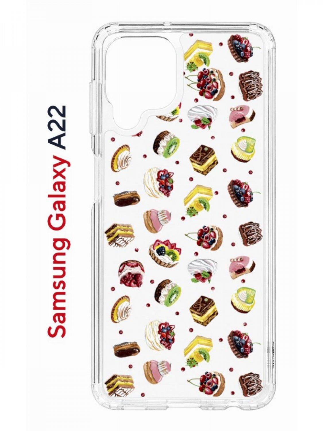 Чехол на Samsung A22/M22/M32 с принтом Kruche Print Cake, противоударный бампер
