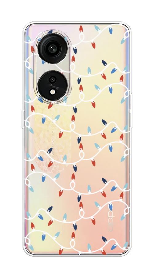

Чехол на Oppo Reno 8T 5G "Разноцветная гирлянда", Белый;красный;синий, 2513150-5