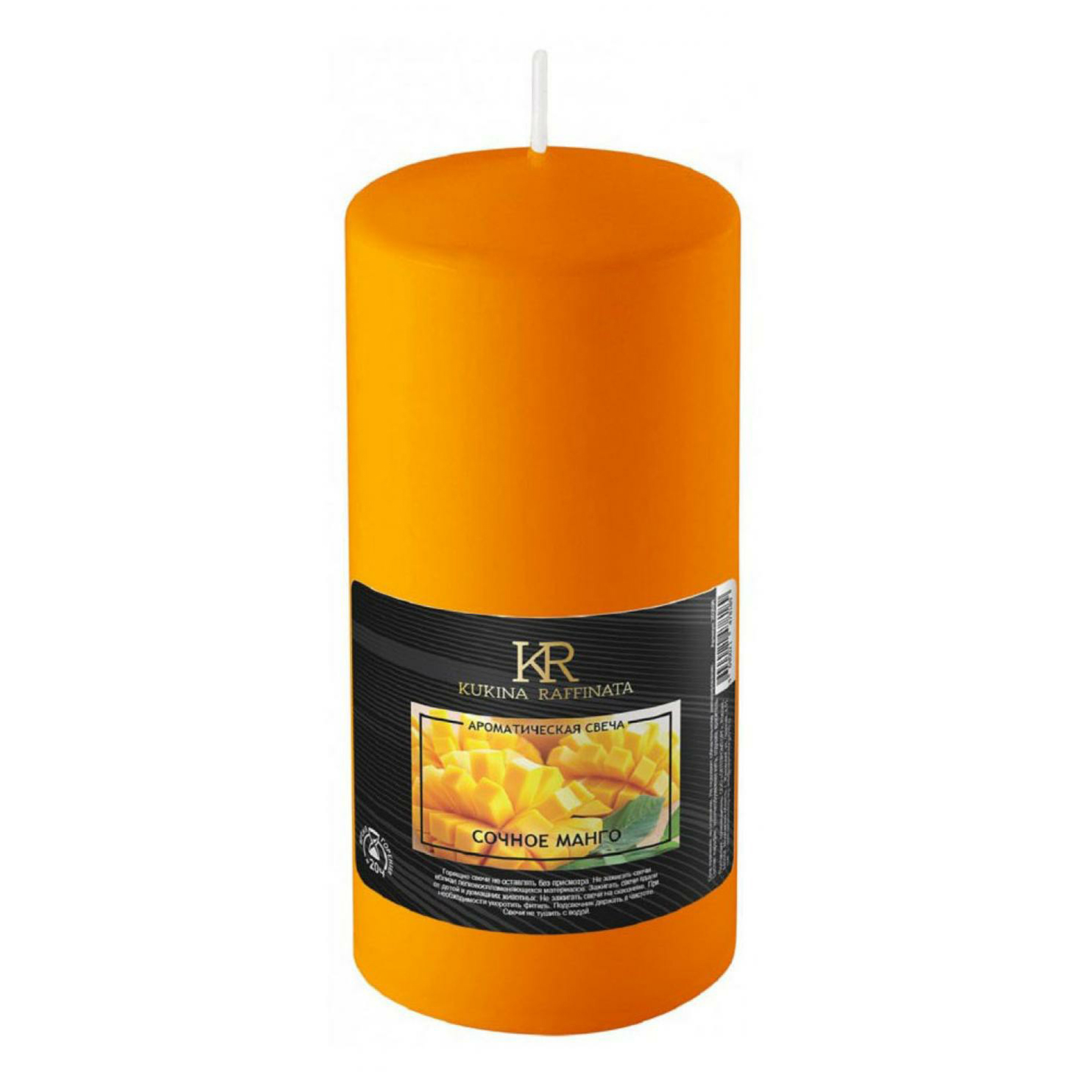 фото Свеча-столб ароматическая kukina raffinata сочное манго 12 см