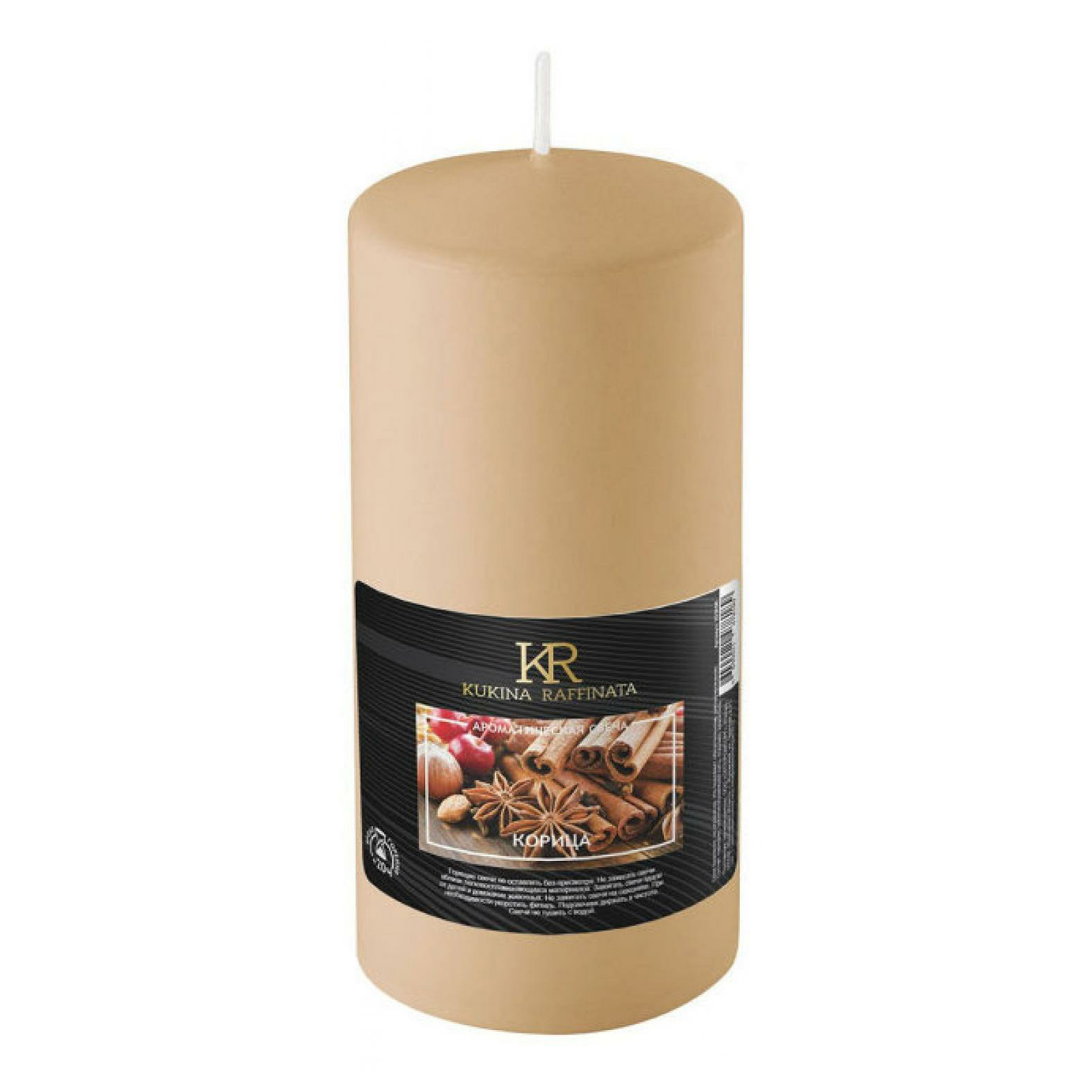 фото Свеча-столб ароматическая kukina raffinata корица 12 см
