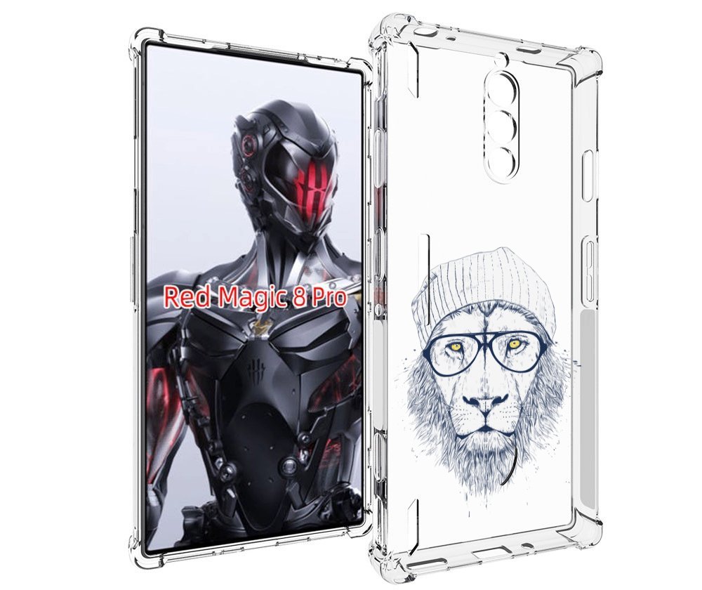 Чехол MyPads хиппи лев для ZTE Nubia Red Magic 8 Pro / Red Magic 8 Pro Plus