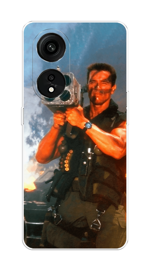 

Чехол на Oppo Reno 8T 5G "Арнольд Шварцнеггер с базукой", Голубой;коричневый, 2513150-6