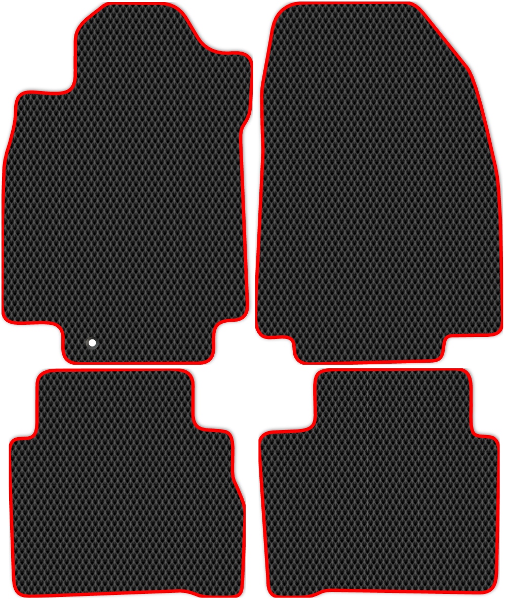 

Коврики ЭВА в салон для Nissan Tiida (C11) 2007 - 2014, 4 шт. черный, красный кант, 3723-S4Y-H