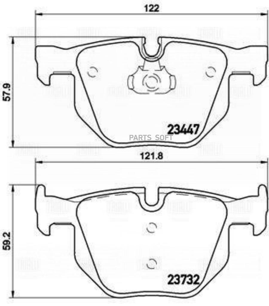 

Тормозные колодки Trialli задние дисковые с датчиком PF4143