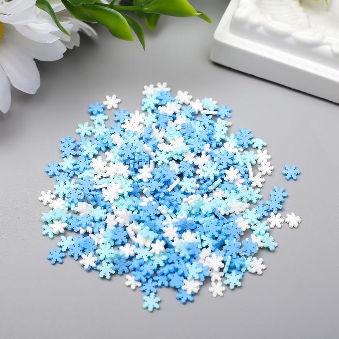 

Декор для творчества пластик "Снежинки" набор 20 гр МИКС, Разноцветный