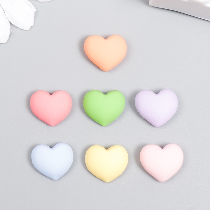 

Декор для творчества пластик "Сердце зефирное" МИКС 0,5х1,3х1,3 см(7 шт.), Разноцветный