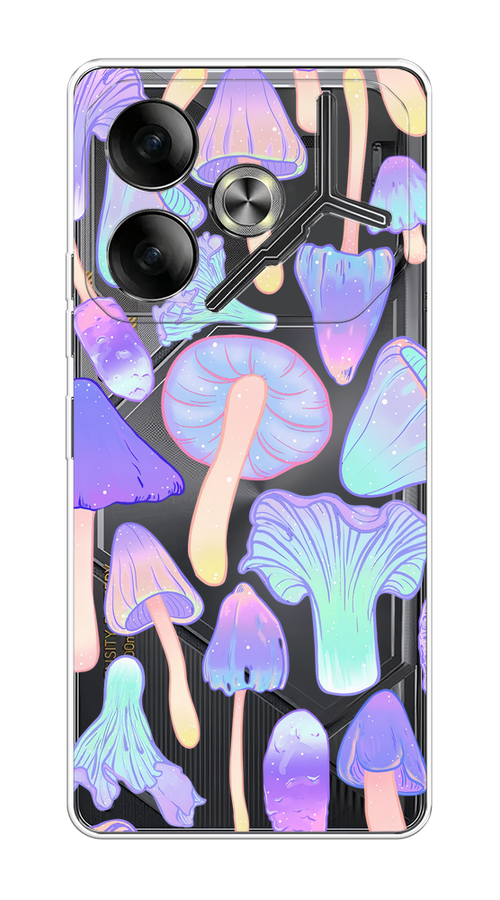 

Чехол на Tecno Pova 6 "Пастельные грибы", Фиолетовый;голубой, 305350-1