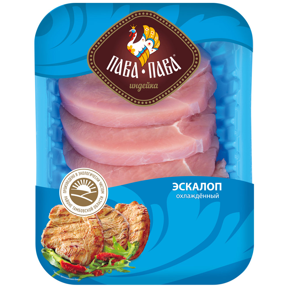 

Эскалоп из мяса индейки Пава-Пава охлажденный 500 г