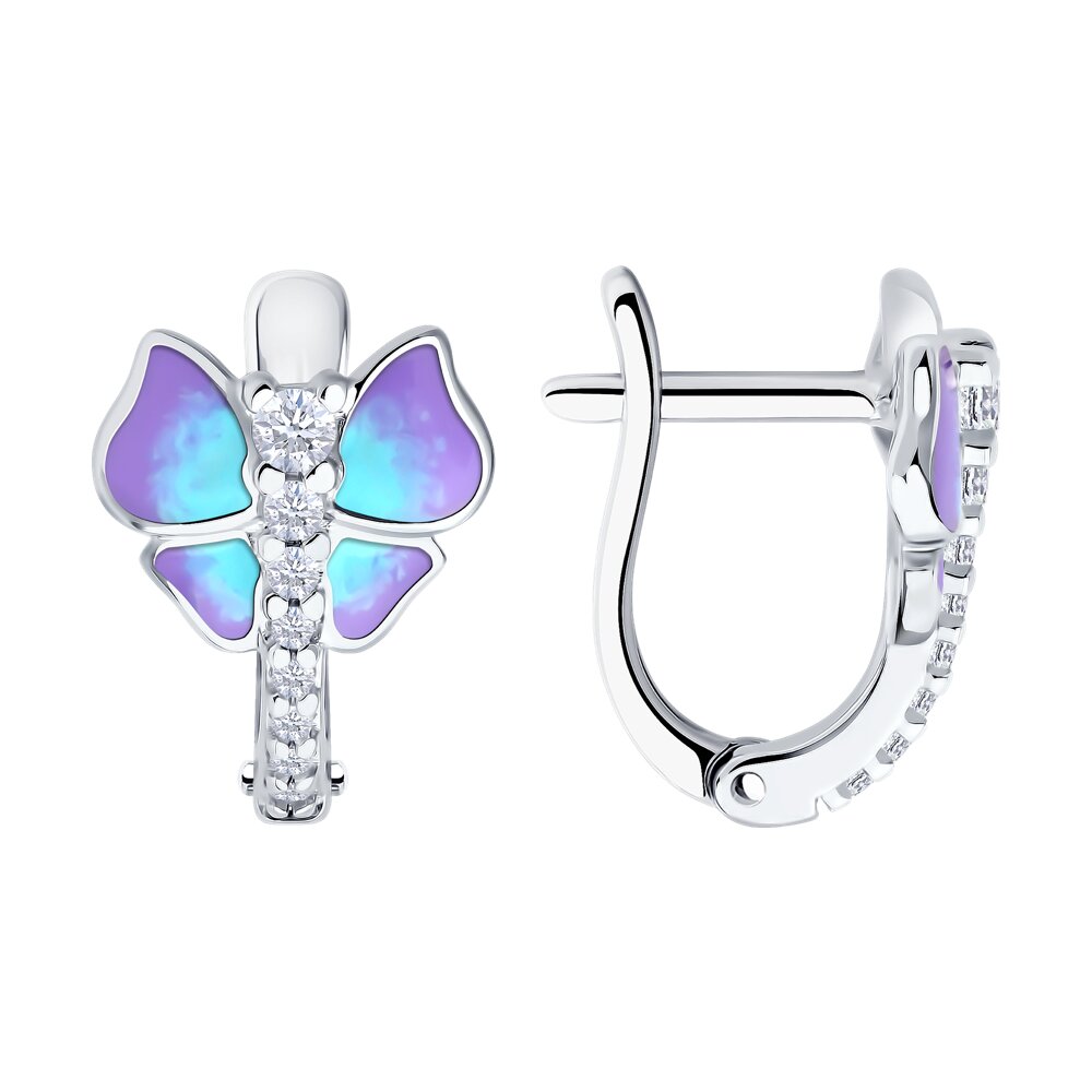 

Серьги из серебра SOKOLOV 94026886, фианит/эмаль, 94026886