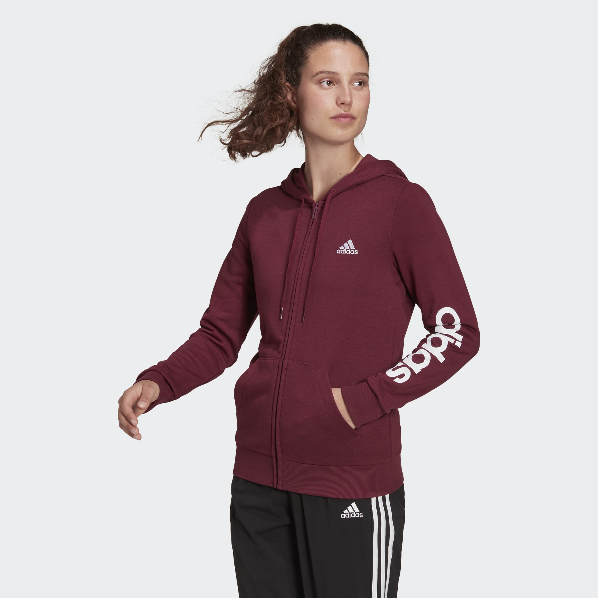 фото Толстовка женская adidas h07820 бордовая l