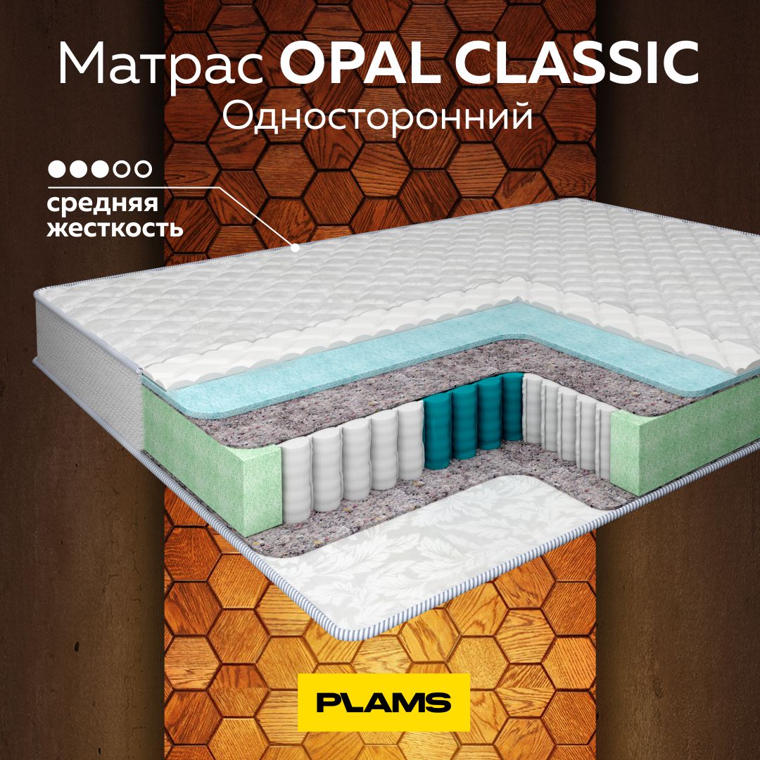 

Матрас пружинный Plams OPAL CLASSIC 80х190 односторонний, Белый;серый, OPAL CLASSIC односторонний