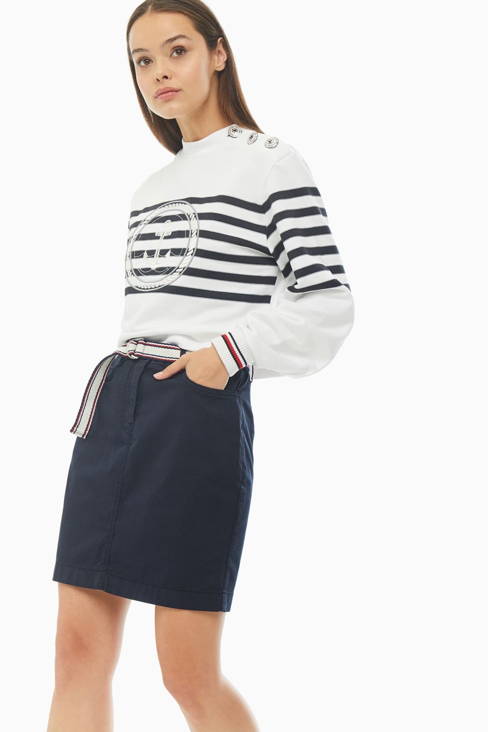 

Юбка женская Tommy Hilfiger WW0WW27779 синяя 38 US, Синий, WW0WW27779