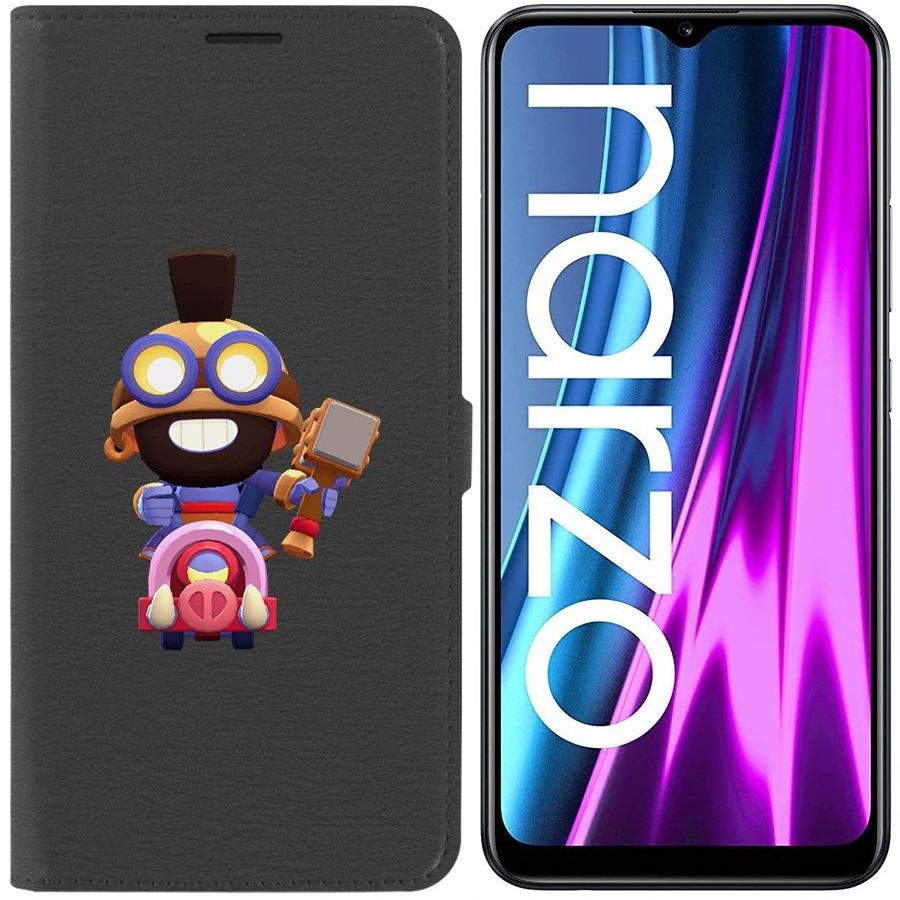 

Чехол-книжка Eco Book для Realme Narzo 50i Brawl Stars-Карл Всадник на кабане