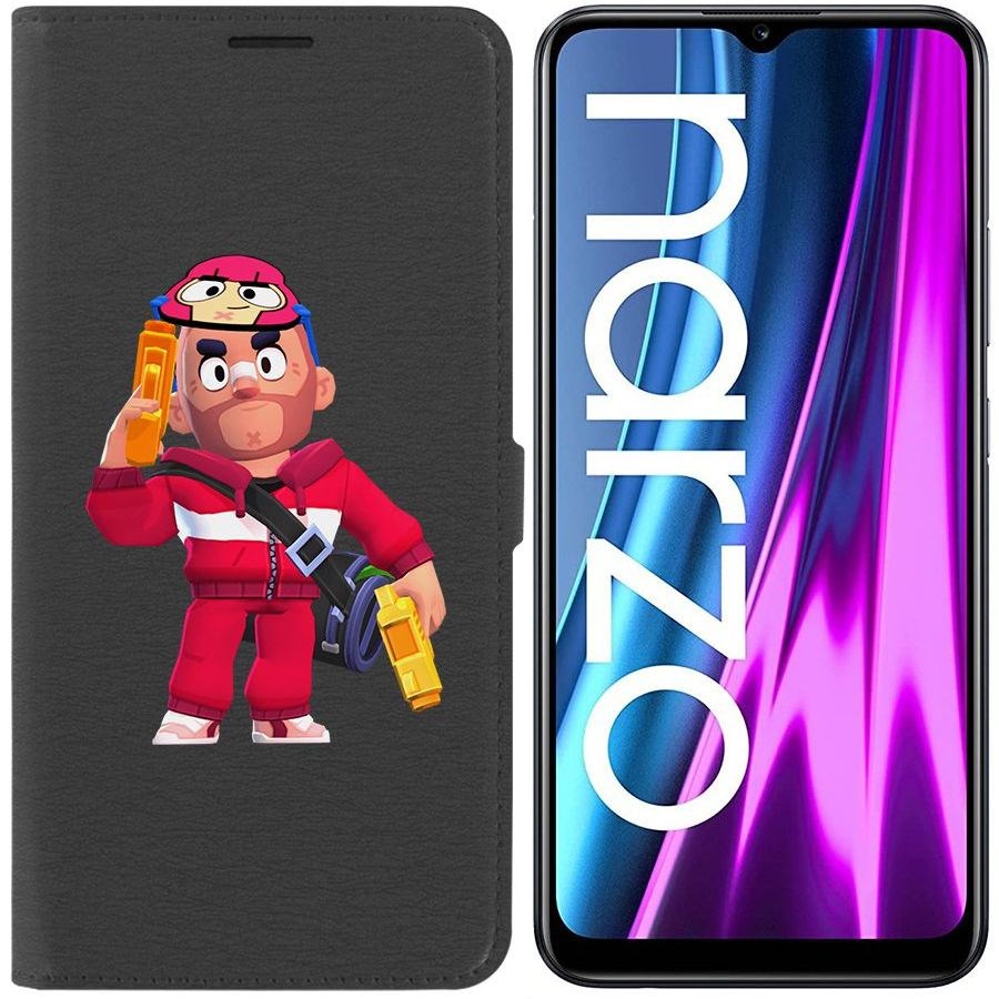 

Чехол-книжка Eco Book для Realme Narzo 50i Brawl Stars-Красавчик Кольт