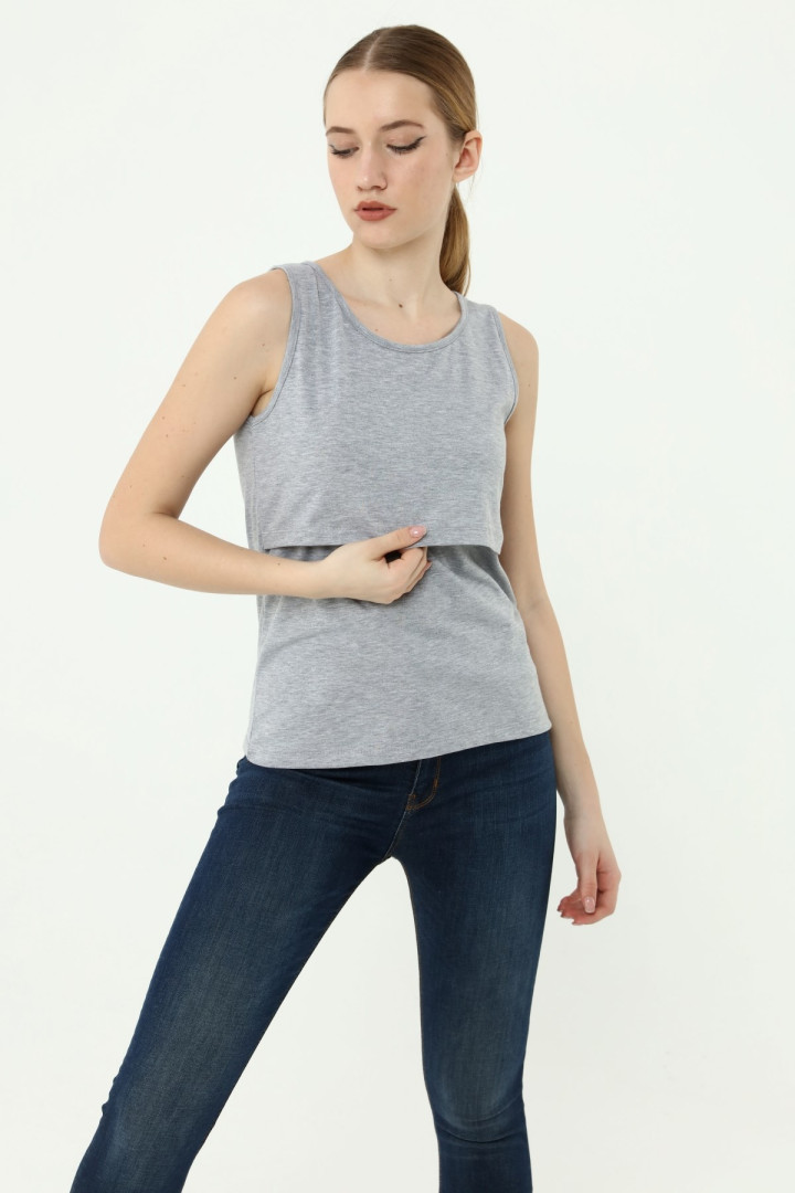 

Майка женская Luvmabelly 59302 серая XL (товары доставляются из-за рубежа), 59302