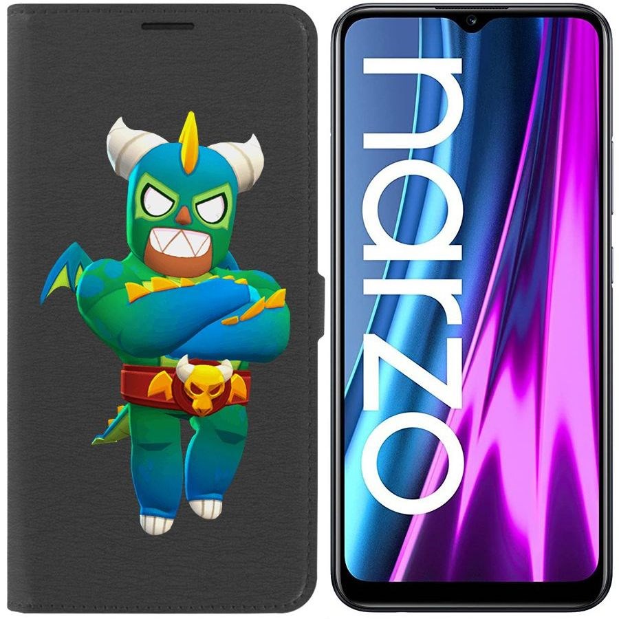 

Чехол-книжка Eco Book для Realme Narzo 50i Brawl Stars-Эль Дракон Вердозо