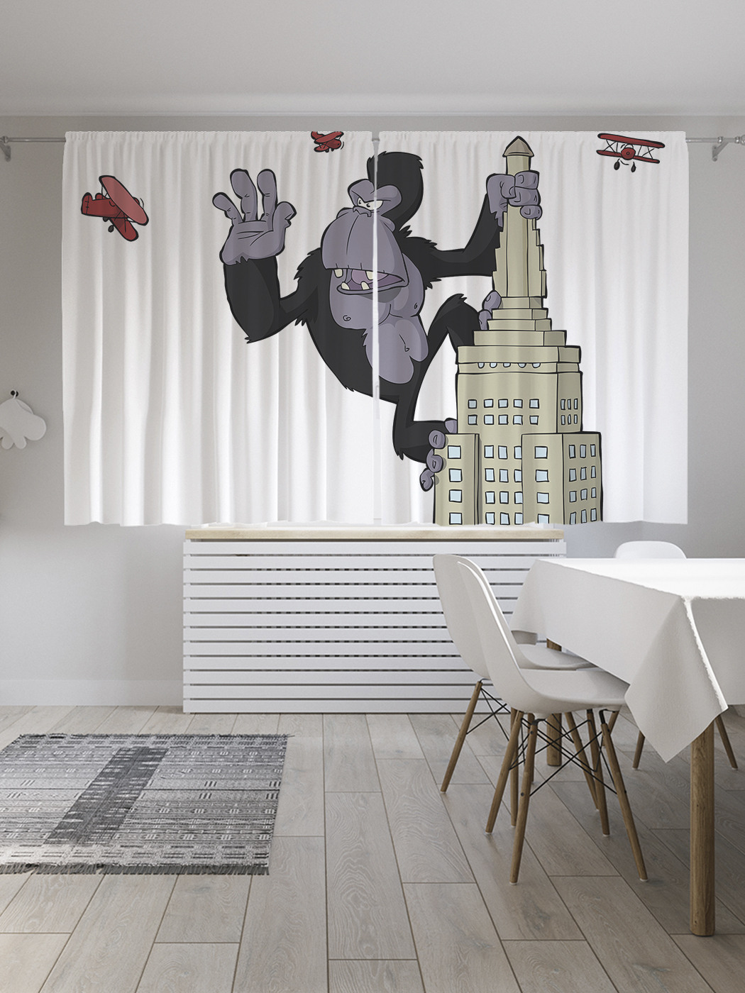 

Шторы с фотопечатью JoyArty "Кинг конг жив" из сатена, 290х180 см