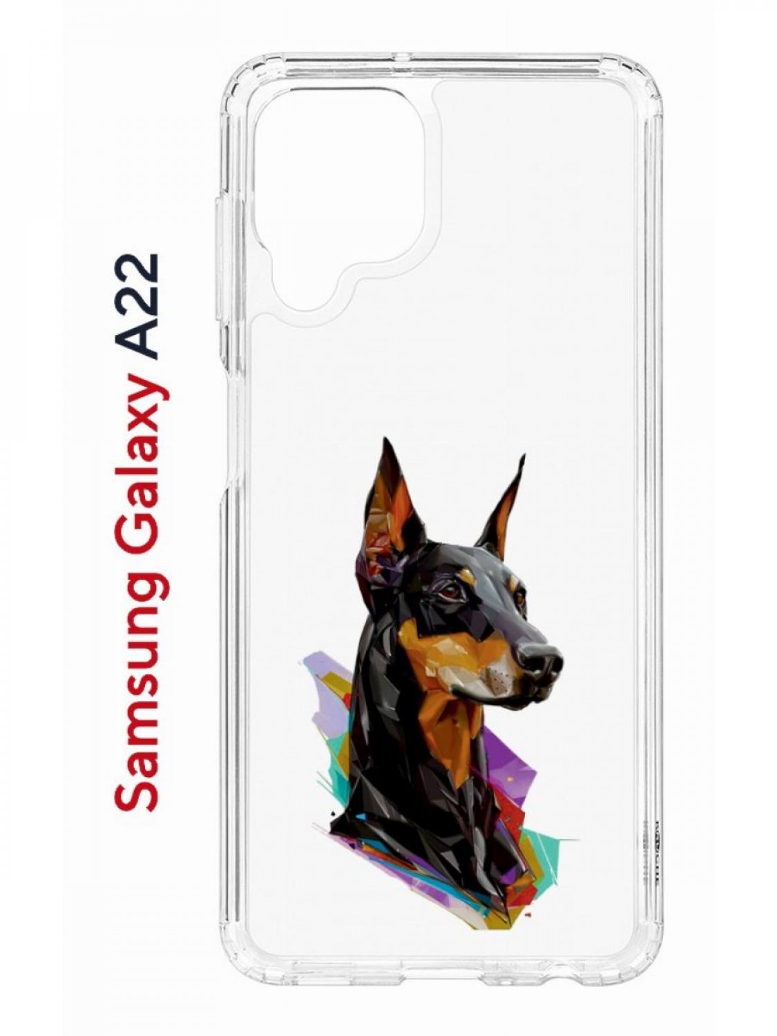 Чехол на Samsung A22/M22/M32 с принтом Kruche Print Доберман, противоударный бампер