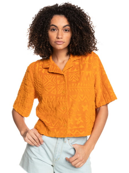 

Рубашка женская Quiksilver EQWWT03109 оранжевая M, Оранжевый, EQWWT03109