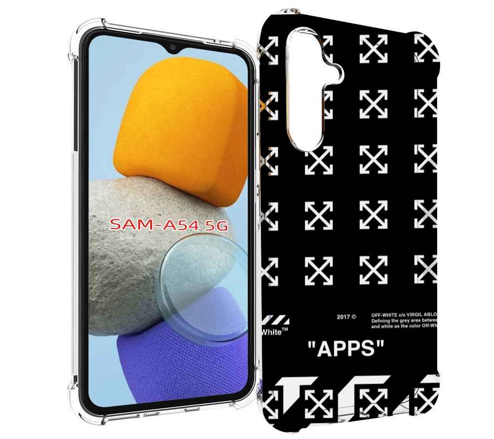 

Чехол MyPads оф-вайт-значки для Samsung Galaxy A54, Tocco