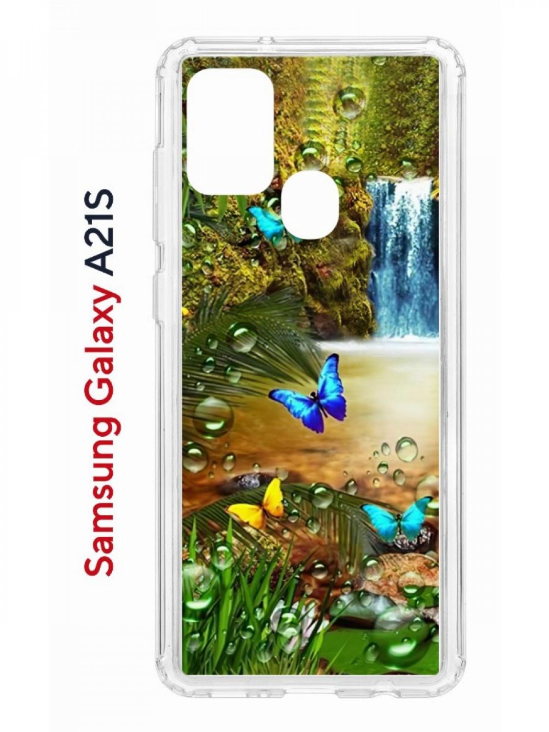 Чехол на Samsung Galaxy A21S с принтом Kruche Print Водопад, противоударный бампер