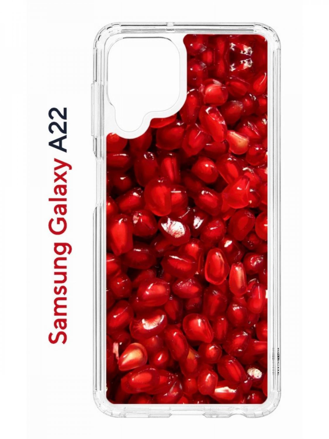 

Чехол на Samsung A22/M22/M32 с принтом Kruche Print Гранат, противоударный бампер, Прозрачный;красный;бордовый;черный, Самсунг Галакси А22, М22, М32