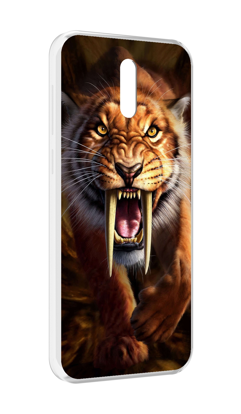 

Чехол MyPads саблезубый злой тигр для Alcatel 3L (2019), Прозрачный, Tocco