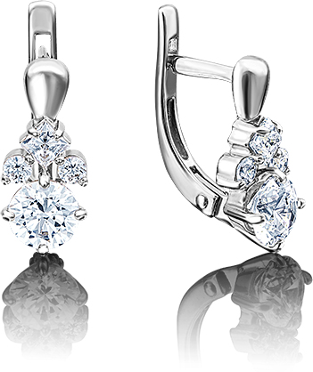 

Серьги женские из золота ЮЗ Платина 02-3098-00-501-1120-38, swarovski, 02-3098-00-501-1120-38