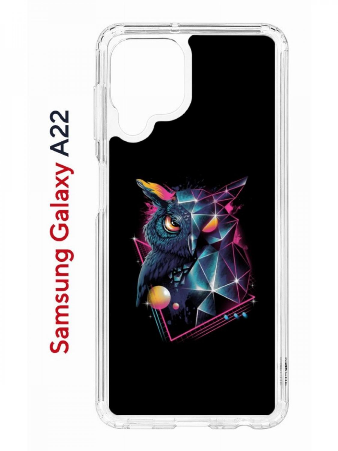 Чехол на Samsung A22/M22/M32 с принтом Kruche Print Retro Owl, противоударный бампер