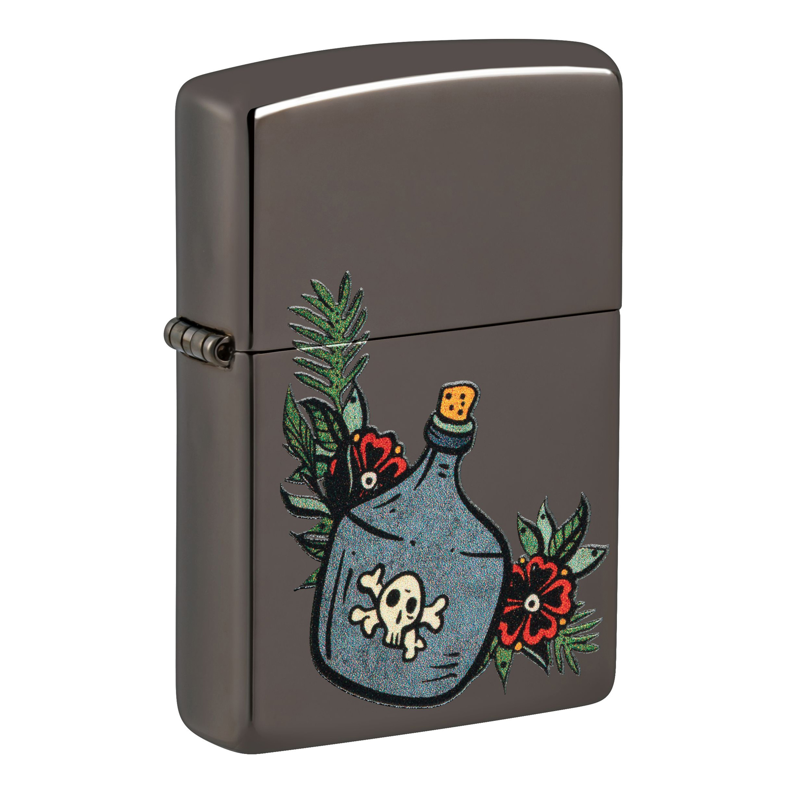 

Зажигалка бензиновая Zippo Moonshine Jug с покрытием Black Ice, Черный