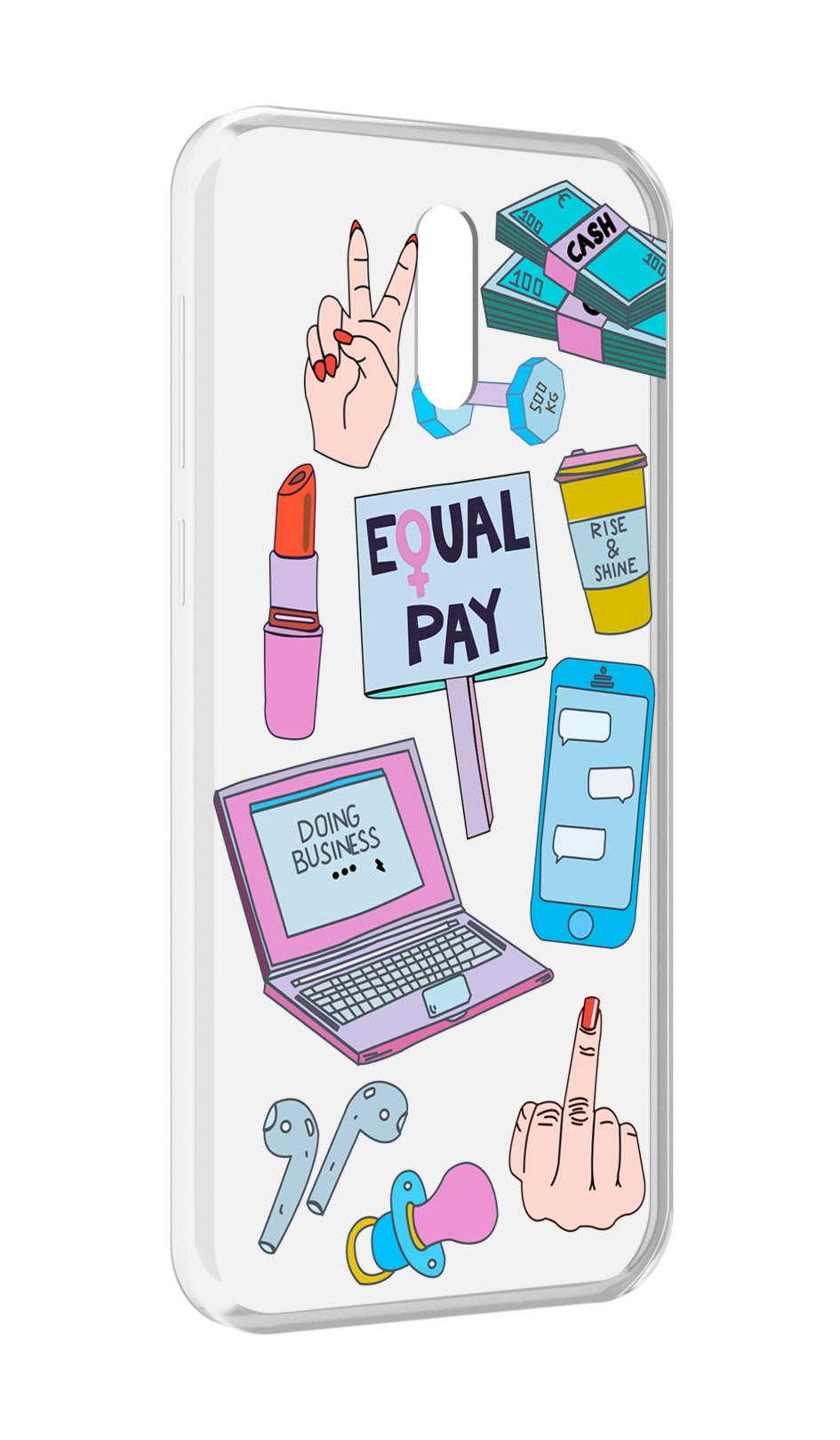 

Чехол MyPads разные-штучки для Alcatel 3L (2019), Прозрачный, Tocco