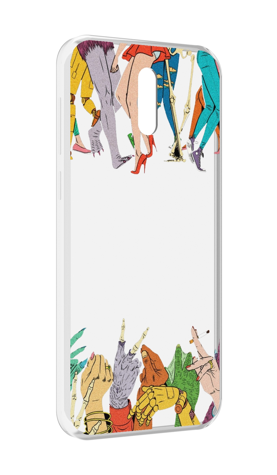 

Чехол MyPads разные персонажи пальчики для Alcatel 3L (2019), Прозрачный, Tocco