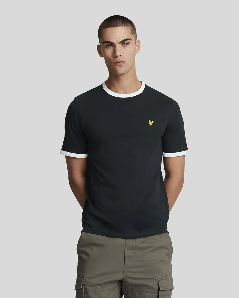 Футболка мужская Lyle & Scott Ringer T-Shirt синяя 2XL Индия синий