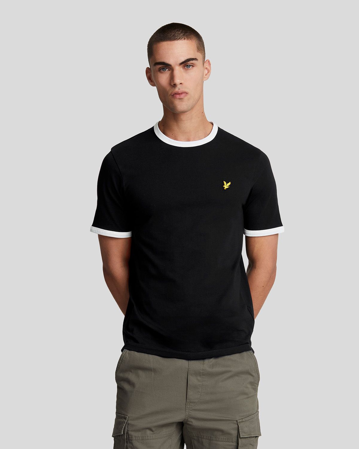 

Футболка мужская Lyle & Scott Ringer T-Shirt черная L, Черный, Ringer T-Shirt