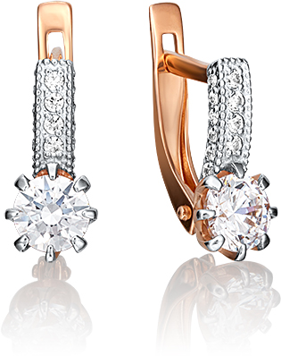 

Серьги женские из золота ЮЗ Платина 02-0610-00-501-1110-38, swarovski, 02-0610-00-501-1110-38
