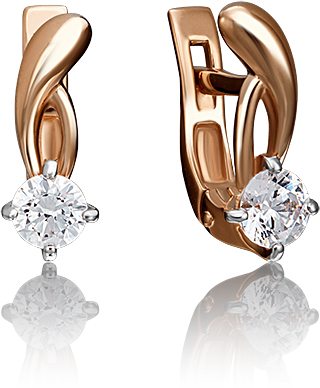 

Серьги женские из золота ЮЗ Платина 02-0345-00-501-1110-38, swarovski, 02-0345-00-501-1110-38