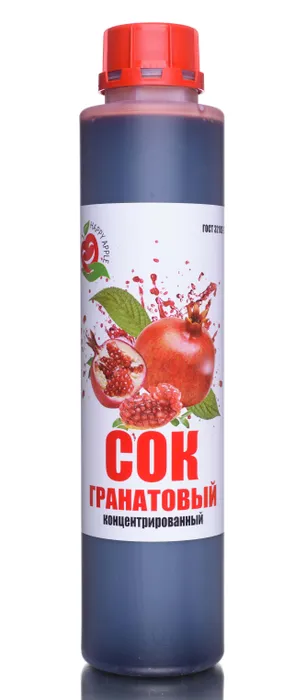 Сок концентрированный/ Концентрат сока Гранатовый, кисл. 4,0-4,5% бутылка 1 кг, Happy Appl