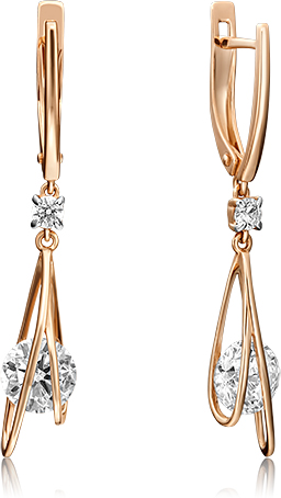 

Серьги женские из золота ЮЗ Платина 02-4564-00-501-1110-38, swarovski, 02-4564-00-501-1110-38
