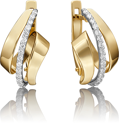 

Серьги из комбинированного золота с фианитом PLATINA jewelry 02-4562-00-401-1121-24, 02-4562-00-401-1121-24