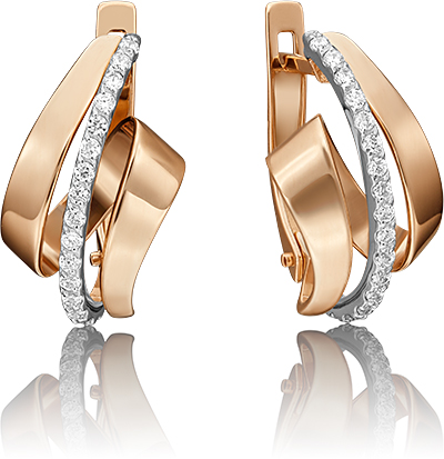 

Серьги из комбинированного золота с фианитом PLATINA jewelry 02-4562-00-401-1111-24, 02-4562-00-401-1111-24