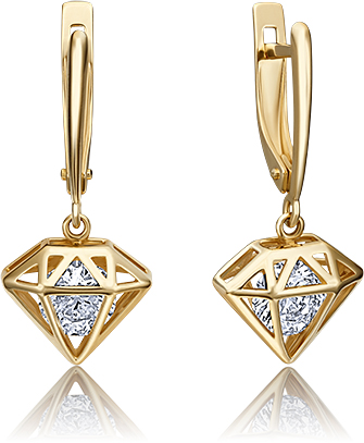 

Серьги женские из золота ЮЗ Платина 02-4511-00-501-1130-38, swarovski, 02-4511-00-501-1130-38