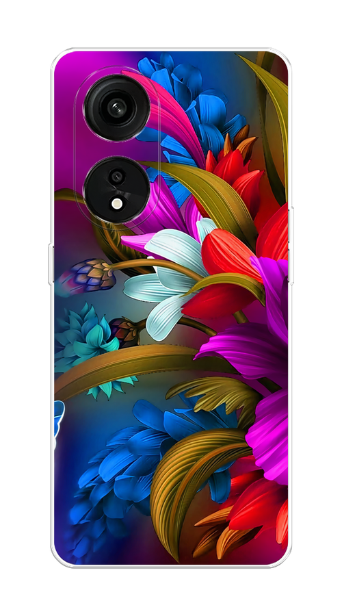

Чехол на Oppo Reno 8T 5G "Фантастические цветы", Фиолетовый;красный;синий, 2513150-2