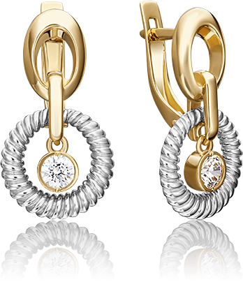 

Серьги подвески из золота с swarovski PLATINA jewelry 02-4483-00-501-1121-38, 02-4483-00-501-1121-38