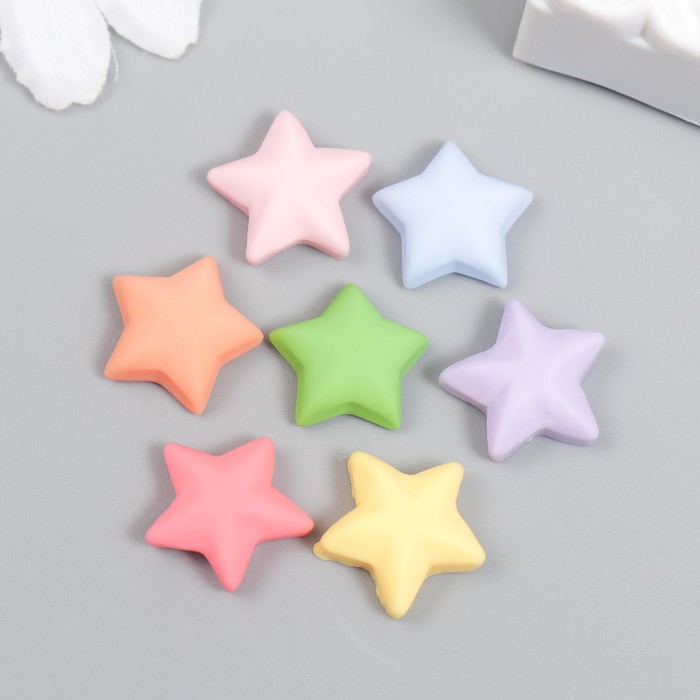 

Декор для творчества пластик "Звёздочка зефирная" МИКС(7 шт.), Разноцветный