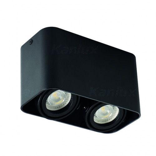 Накладной точечный светильник черный KANLUX TOLEO DTL250-B 2хGU10