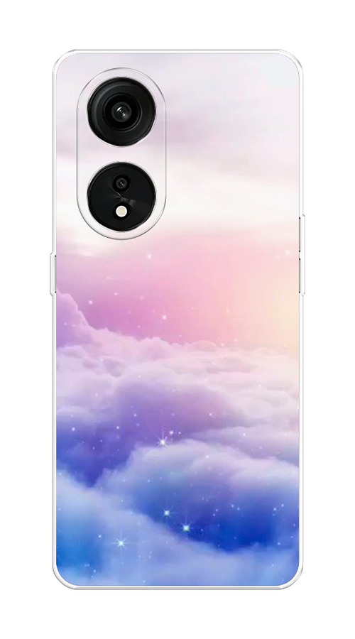 

Чехол на Oppo Reno 8T 5G "Небеса", Голубой;белый;розовый, 2513150-2